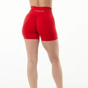 Alphalete Revival Bike Shorts in Red/Scarlet